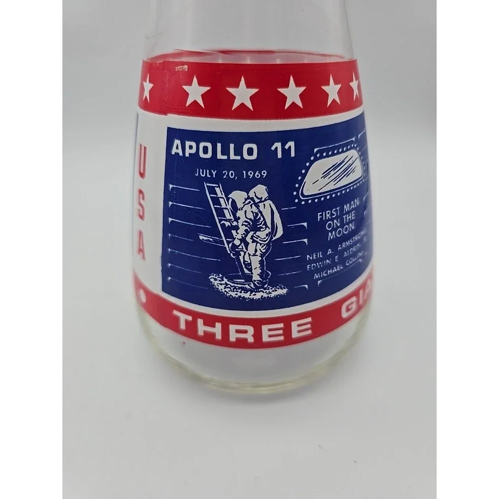 VTG Atomic NASA Apollo Space Moon Missions Collectors Ed 69’ Glass Juice Carafe
